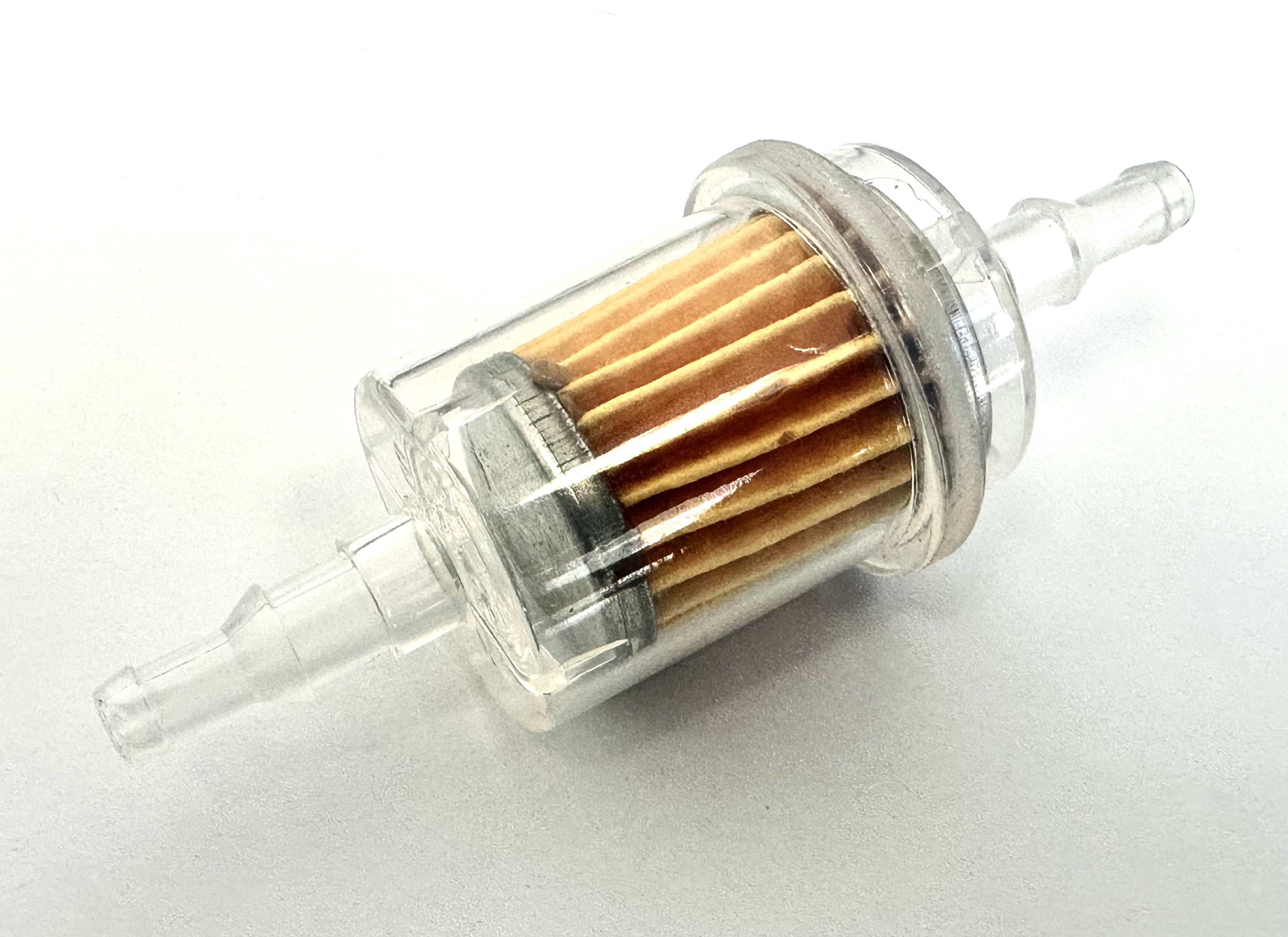 Clear Drum Style Fuel Filter Filter w/ Paper Element - (3/16 - 1/4")