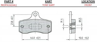 Tony Kart (OTK) Front Brake Pads (BS1) - (2-pads) - GS