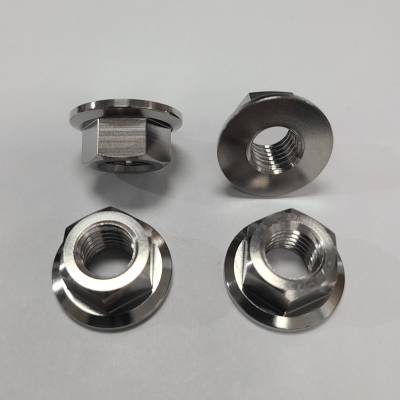 Titanium Flanged Nut: 10x1.5mm - NOT LOCKING (Sold Individually)