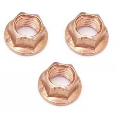 Copper Flanged 8mm Wheel Nut - Locknut