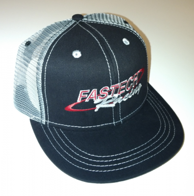 Fastech-Racing Vented Flat Bill Cap - Black/Grey