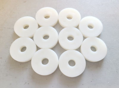 Hard Nylon Seat Spacer (32mm OD, 8mm ID, 6mm Height) - WHITE (10-Pack)
