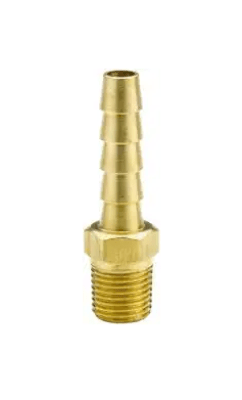 1/4" Brass Barbed Straight Fitting- 1/8" NPT