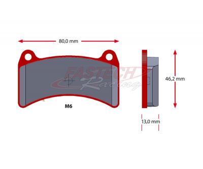 ItalKart / Intrepid / Praga - R1 / EVO8 / EVO10 Rear Pads - Racing Carbon Red